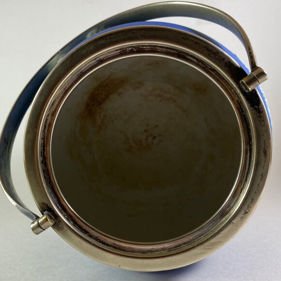 Antique Wedgwood Blue Jasperware Biscuit Barrel with silver lid - Picture 8 of 11